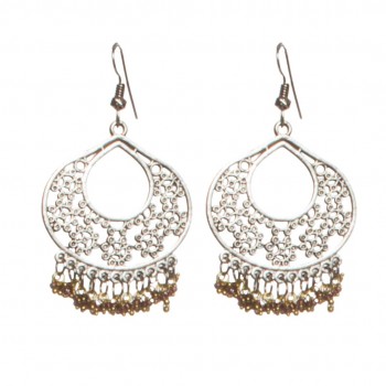 Gorgeous Dangling Alloy Earrings With a Small Bead Adornment