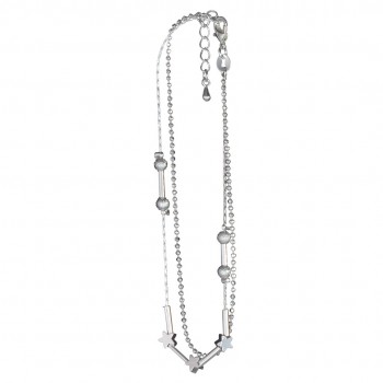 Swanky Silver Metallic Charm Anklet