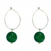 Beautiful Elegant Green Bead Hanging Earrings