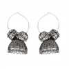 Gorgeous Hanging Silver Hue Metal Earrings