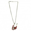 A Glorious Charming Flying Dove Pendant With Scarlett Red Stone Accents With Matching Earrings